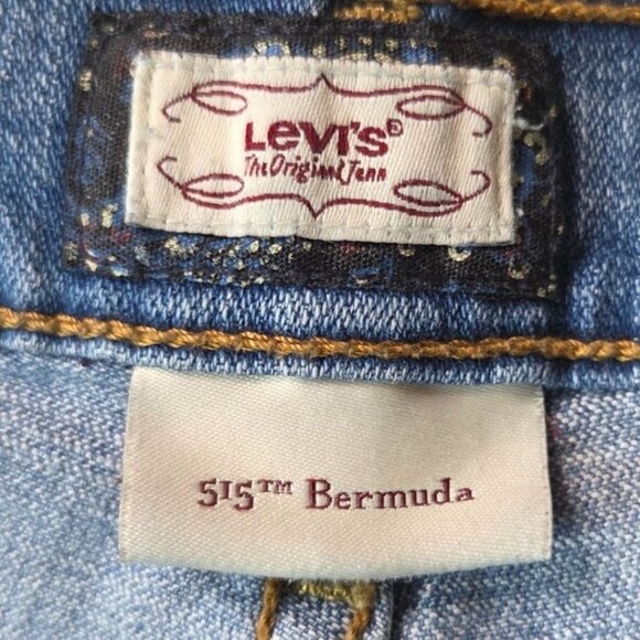 Levi's 515 Bermuda Mid Rise Denim Blue Jean Shorts Women's Plus Size 16 - Picture 7 of 9